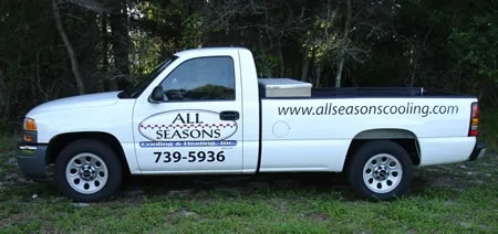 All Seasons Cooling & Heating lettered service pickup