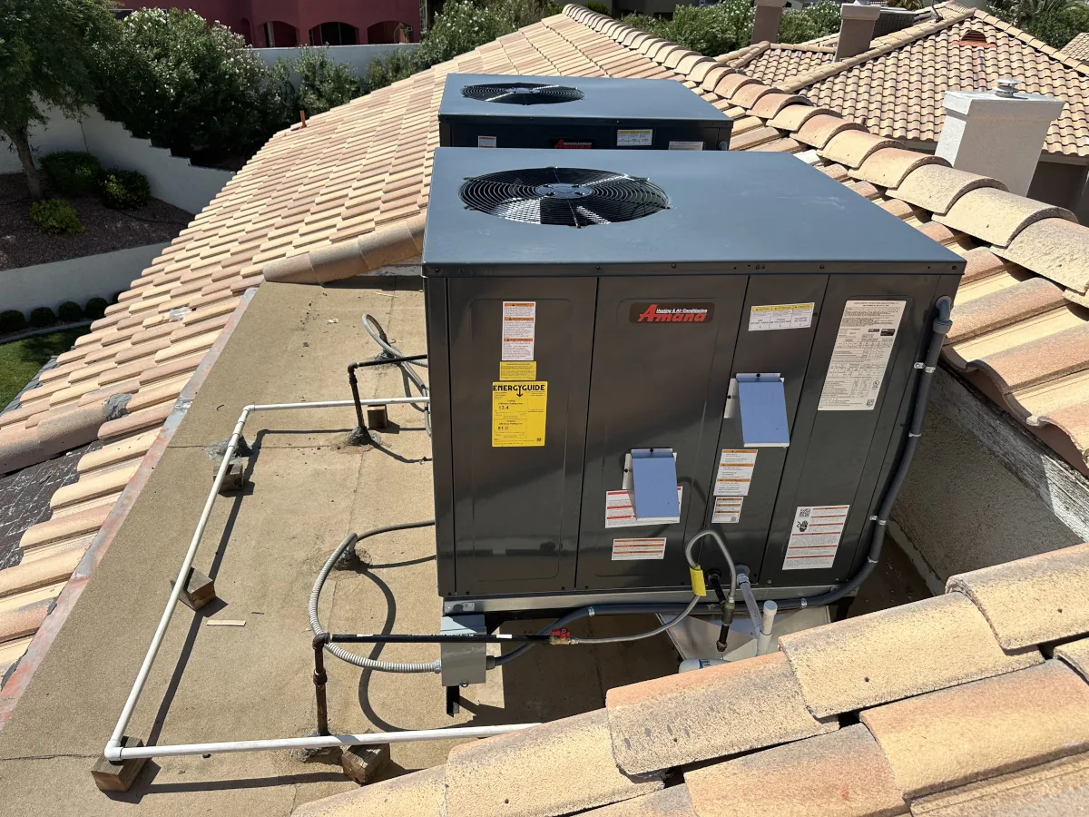 Rooftop package units installed by Sooner Air