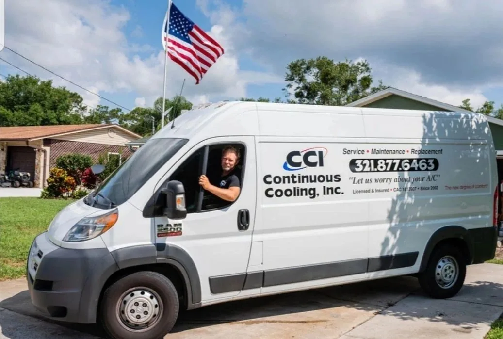 Continuous Cooling lettered service van