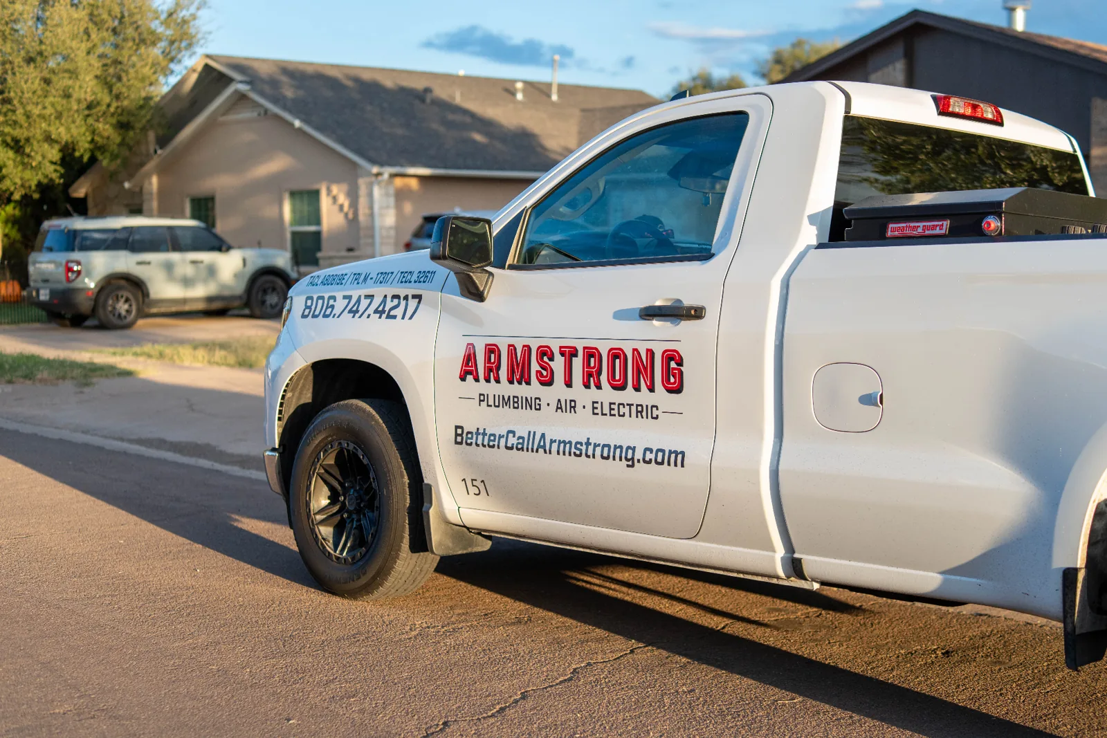Armstrong Plumbing, Air & Electric service truck