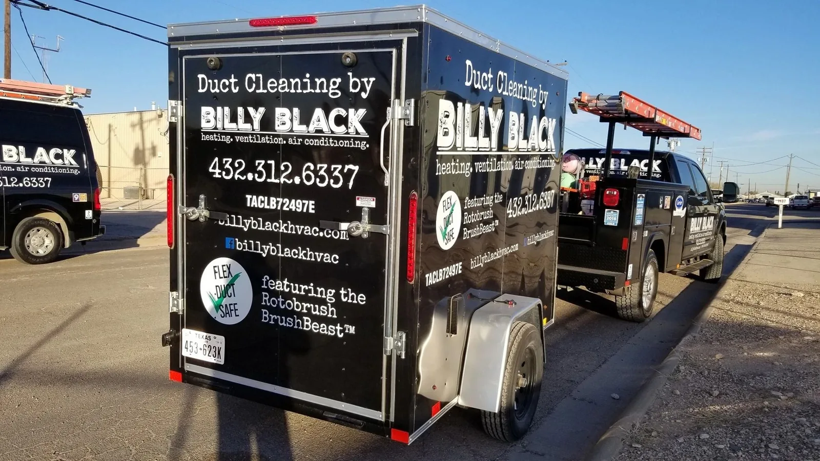 Billy Black duct cleaning trailer and service truck