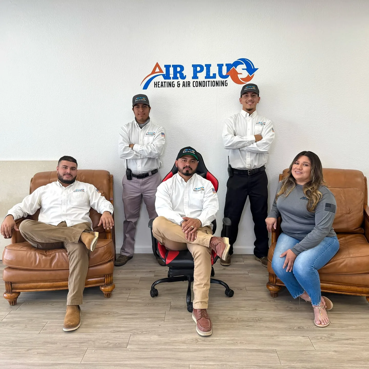 The Air Plus Heating and Air Conditioning team in its Cathedral City office