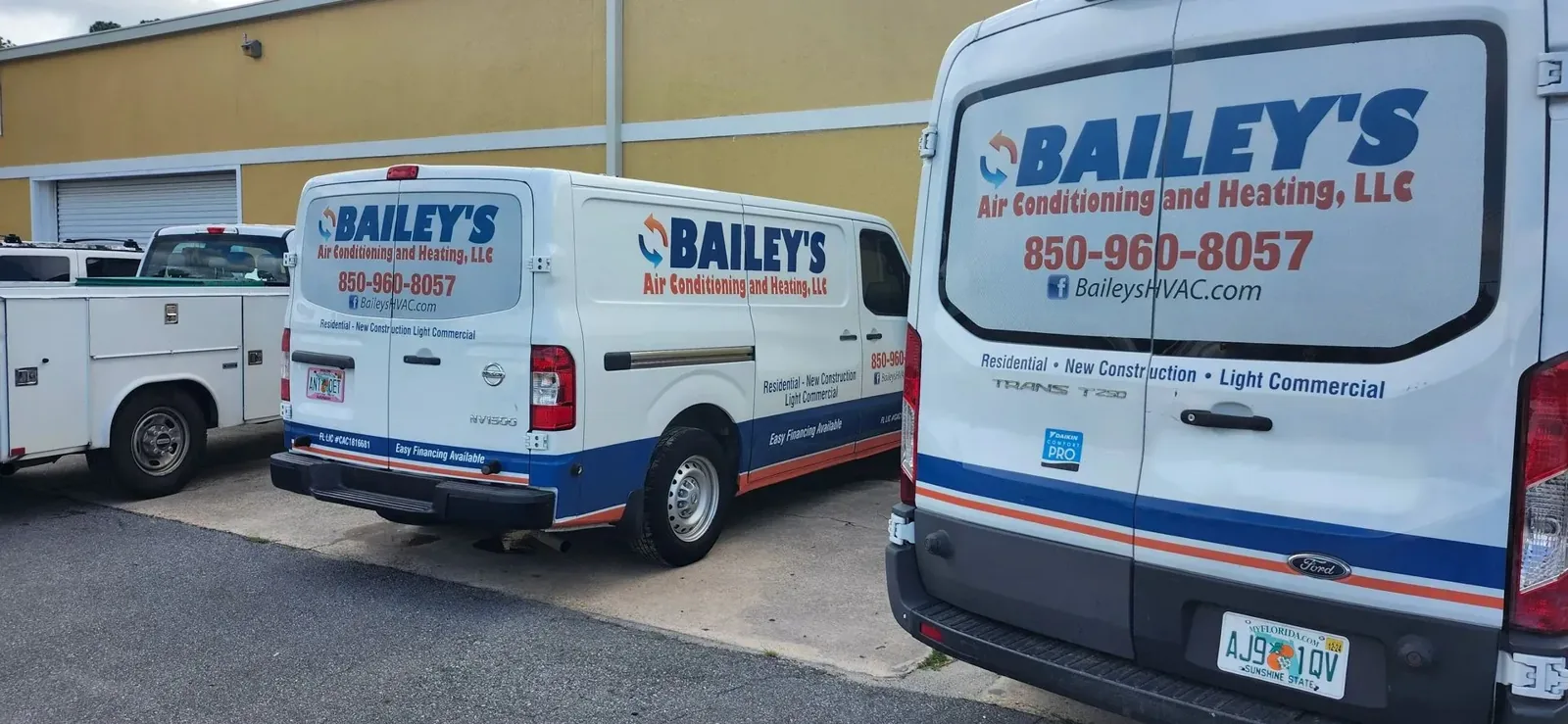 Bailey's Air Conditioning & Heating service vans