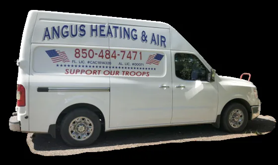 Angus Heating & Air service van with company lettering