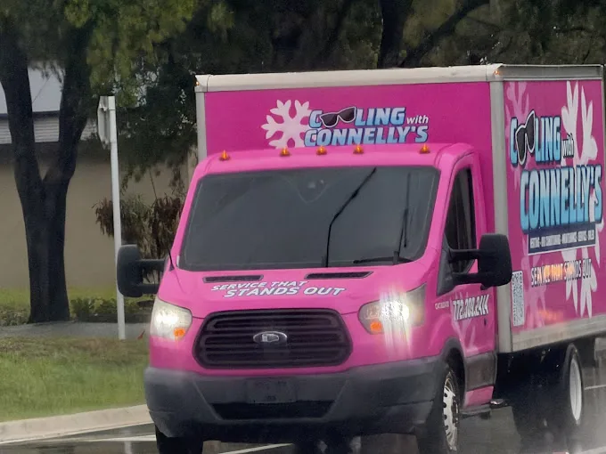 Cooling With Connelly's pink branded service truck