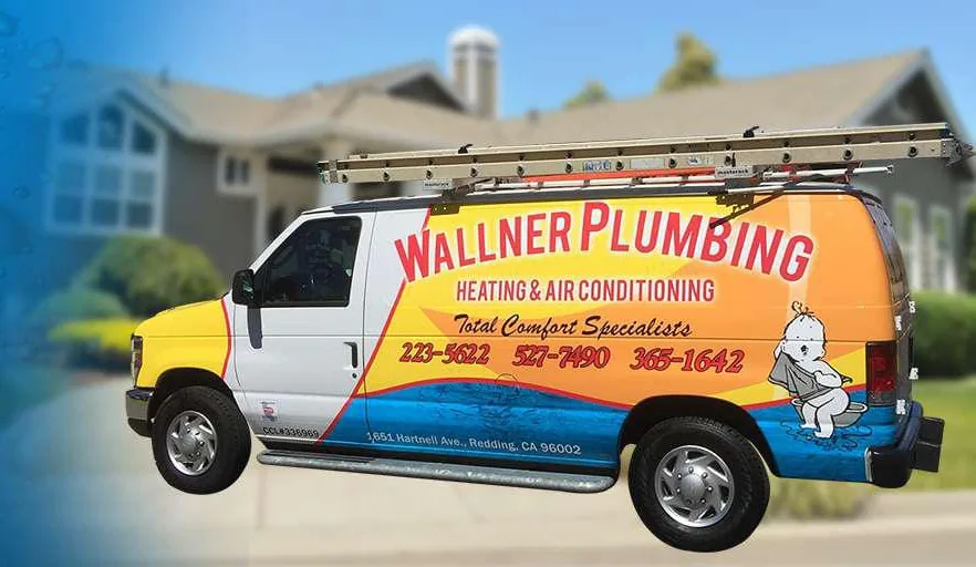Wallner Plumbing Heating & Air service van (cropped from the website banner)