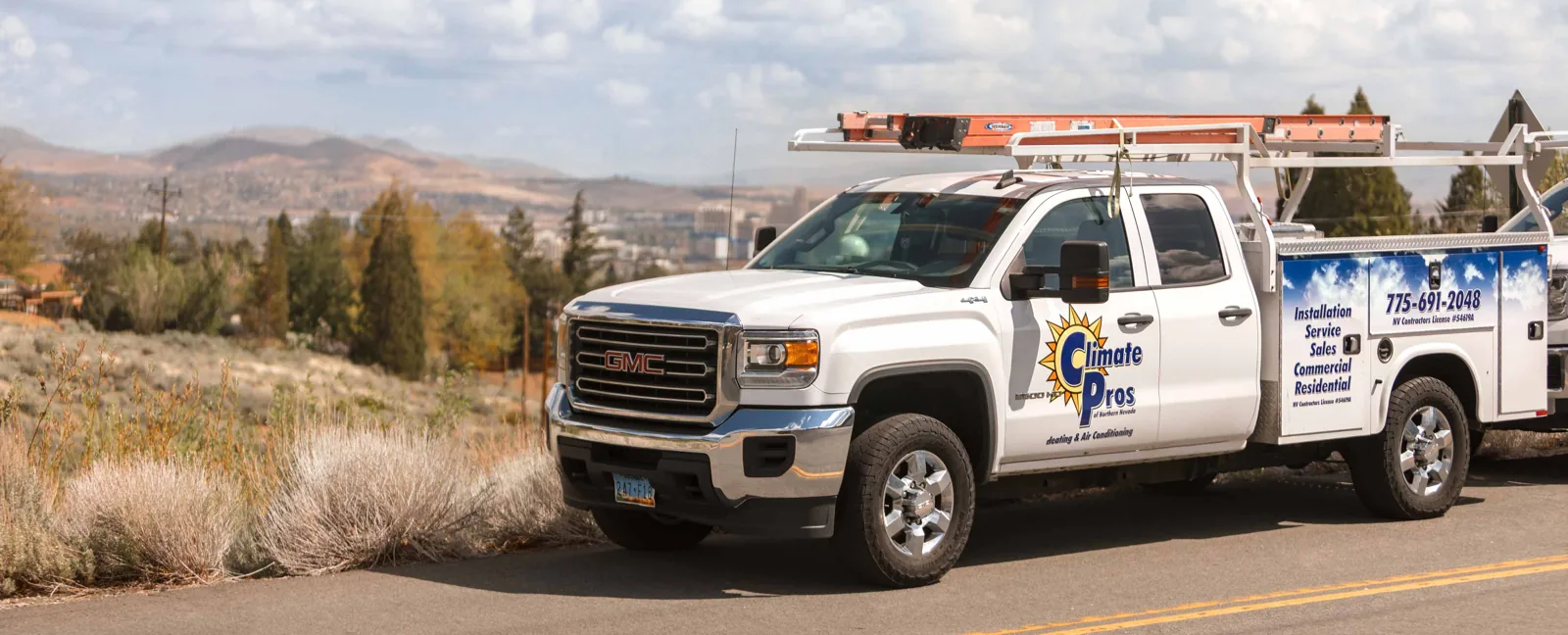 Climate Pros of Northern Nevada service truck on the way to a job