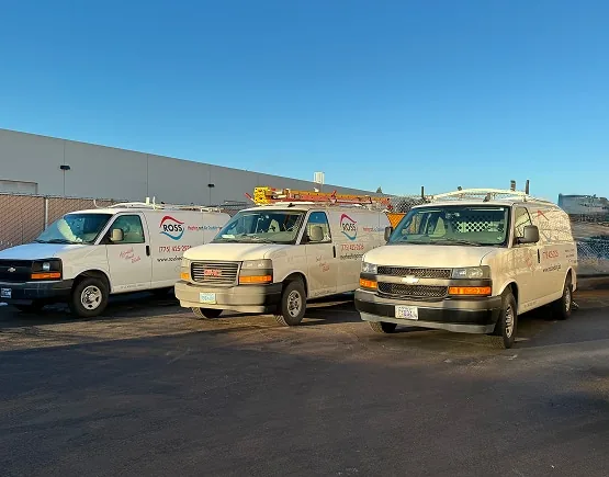 Ross Heating and Air Conditioning service vans