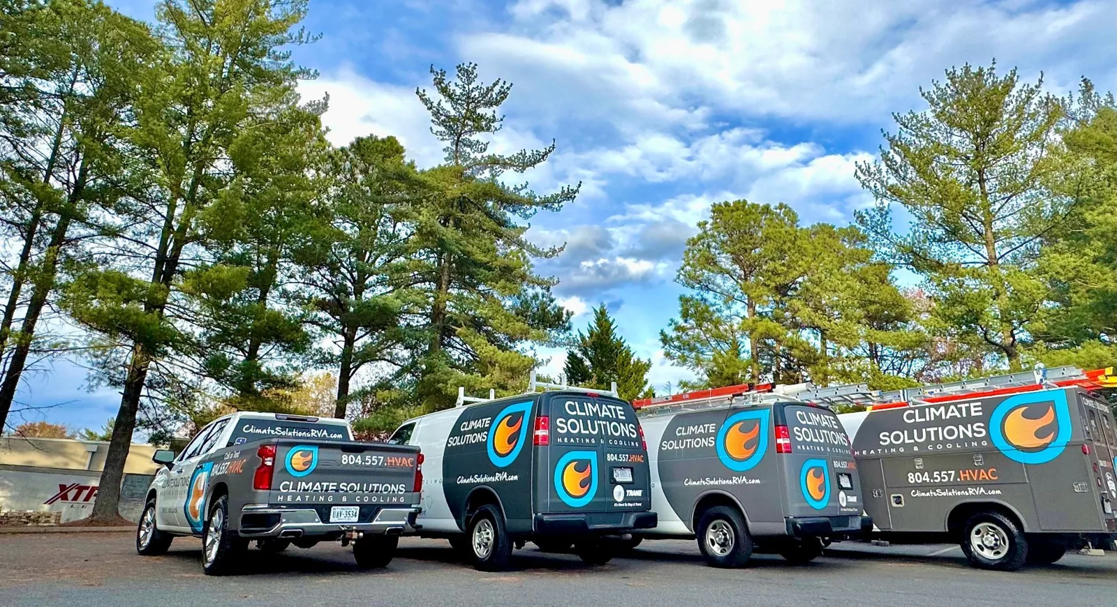 Climate Solutions service vans and truck
