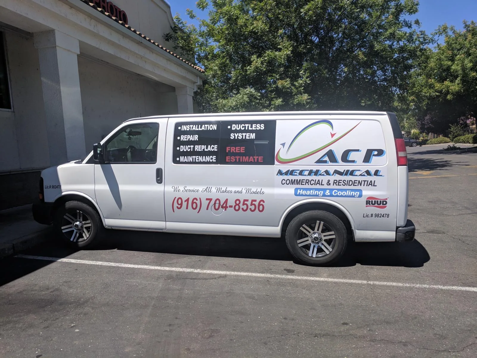 ACP Mechanical service van with company lettering