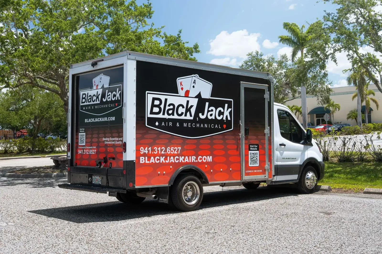 Black Jack Air & Mechanical branded box truck
