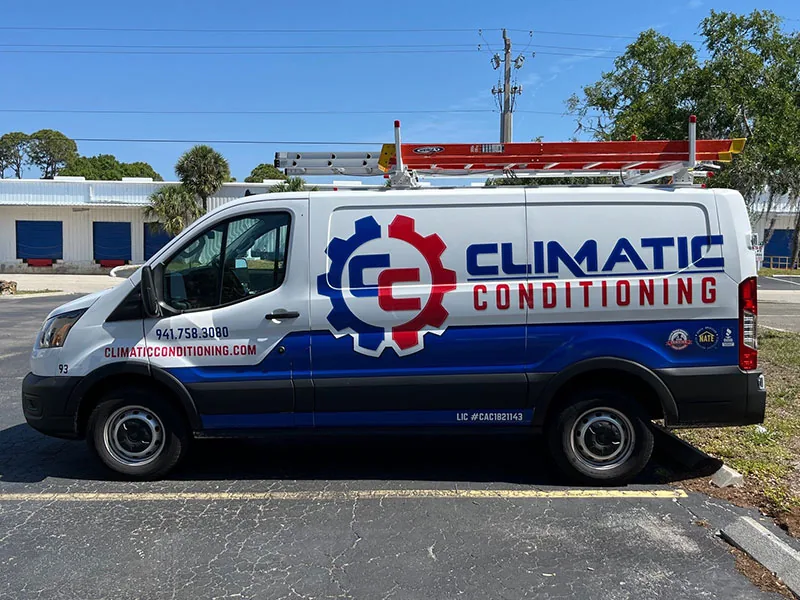 Climatic Conditioning service van with ladder rack