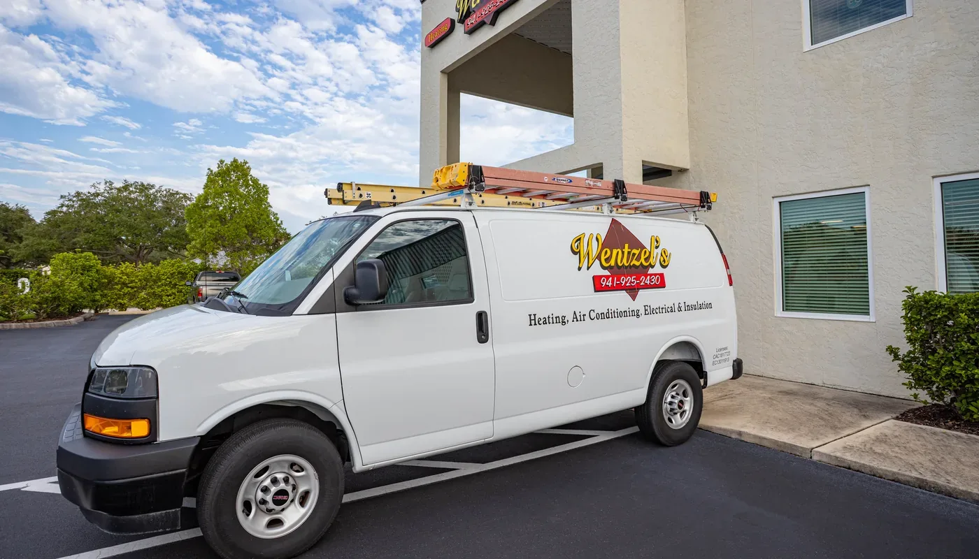Wentzel's service van parked outside the company headquarters on Alafia Drive