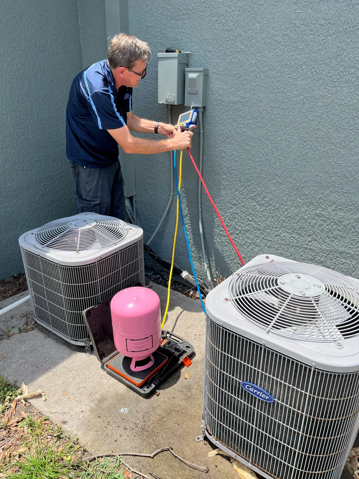 Nuccio technician working on an indoor air handler