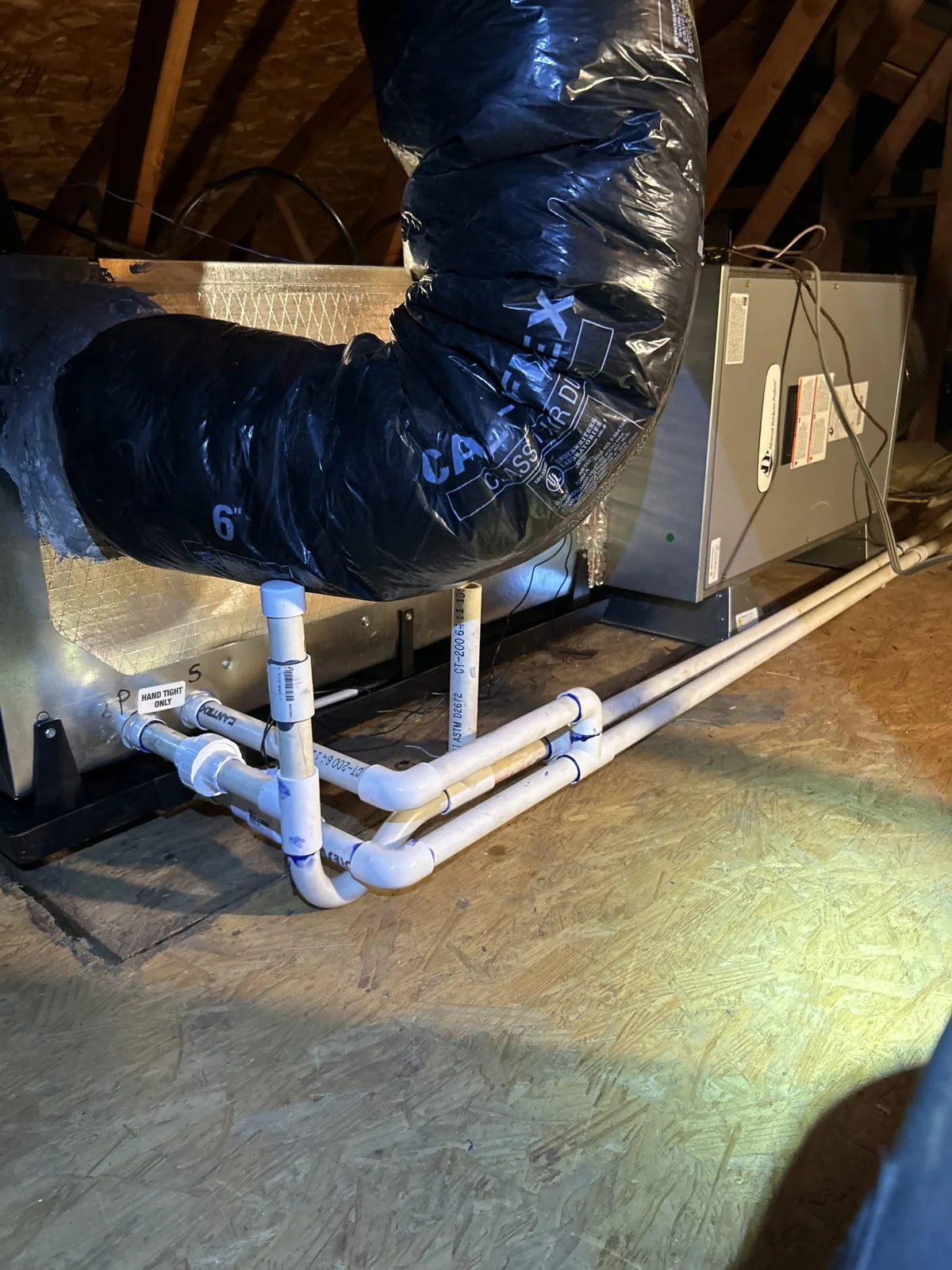 Attic furnace installation by On Time Home Services (recent work)