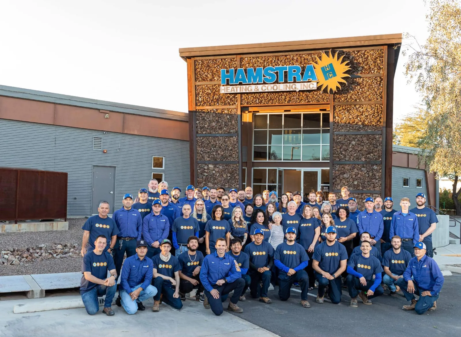 Hamstra Heating & Cooling team outside the company office in Tucson