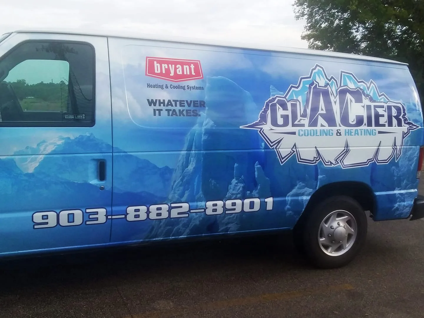 Glacier Cooling & Heating service van
