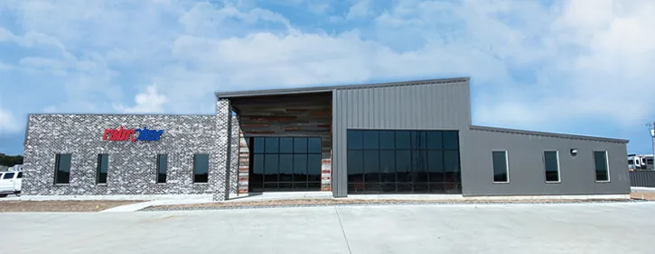 Rabroker office building (cropped from a company website slide)